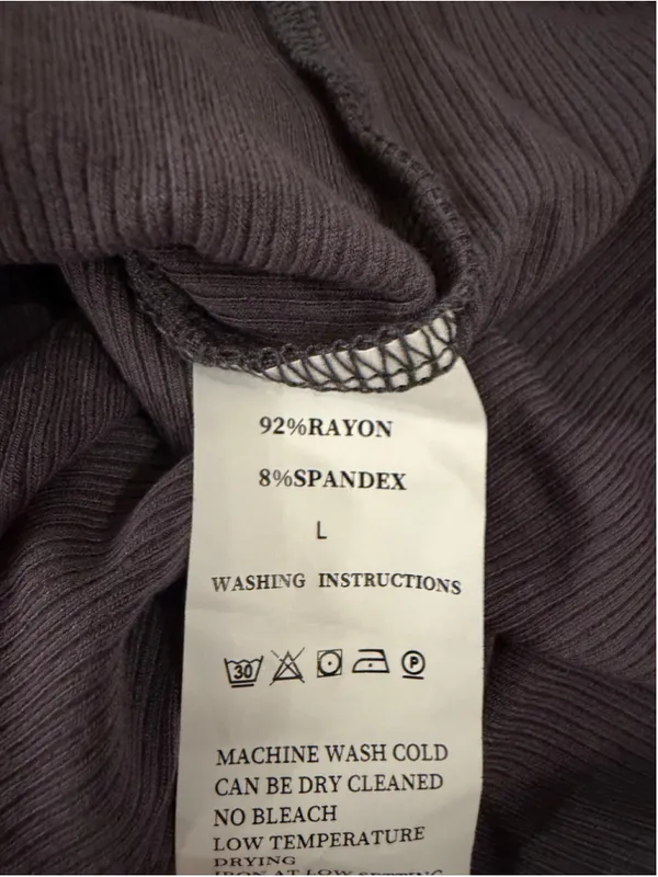 NEW Lace Ribbed Crop Tank Top LY0777 Gray Size L - Image 3