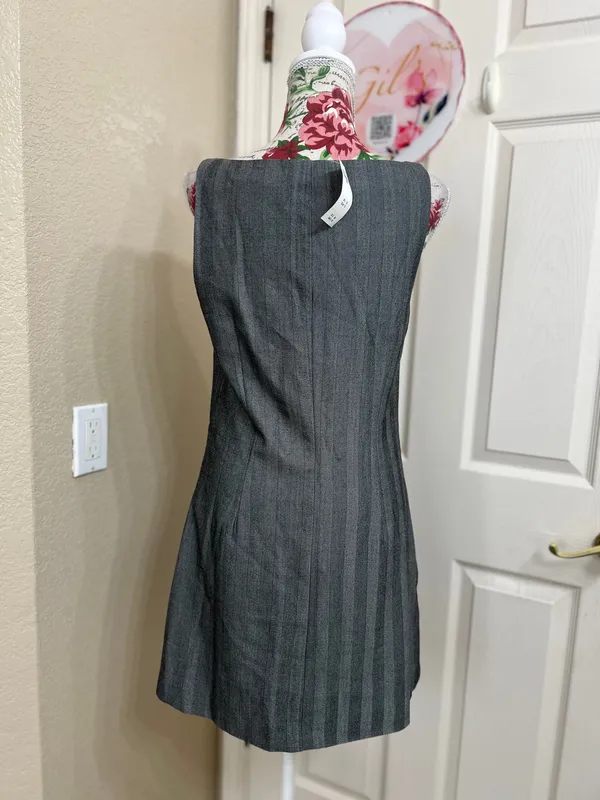 Abercrombie & Fitch Charcoal Gray Sleeveless mini Dress size Small T - Image 4