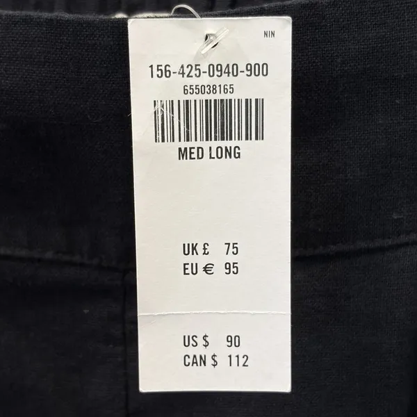 NWT Abercrombie‎ & Fitch Womens M (Long) Pants Black Wide Leg Linen Blend NEW - Image 9