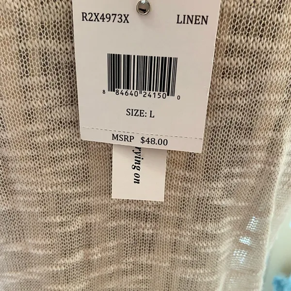RXB sleeveless cream color sheer top size large - Image 6