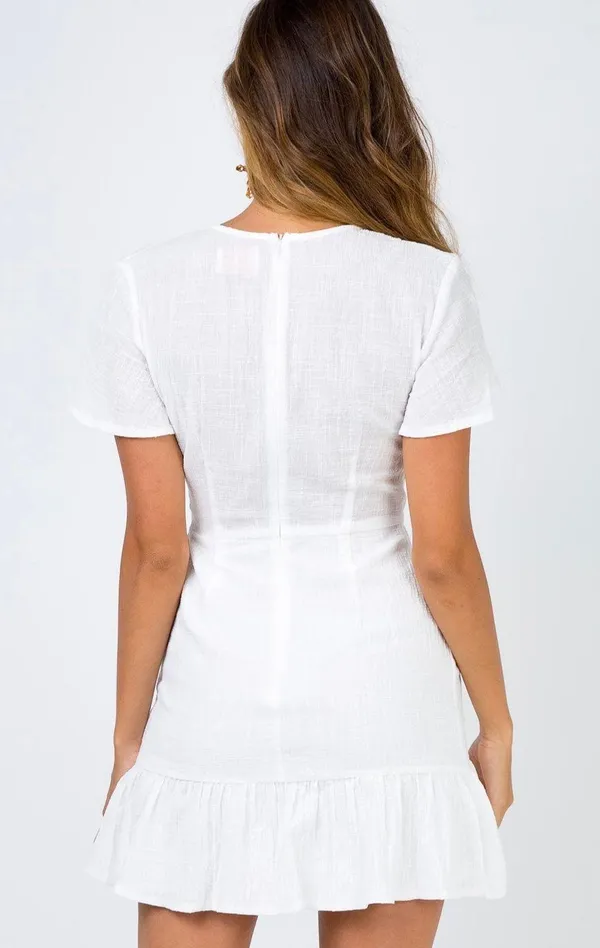Princess Polly White Wrap Dress - Image 4