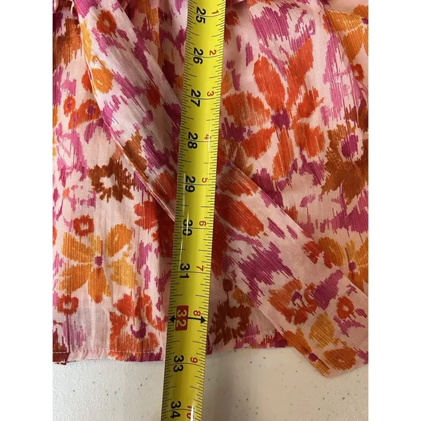 Anthropologie Fate Pink Floral Flowy Tiered Ruffle Peasant Mini Dress Small NWT - Image 13