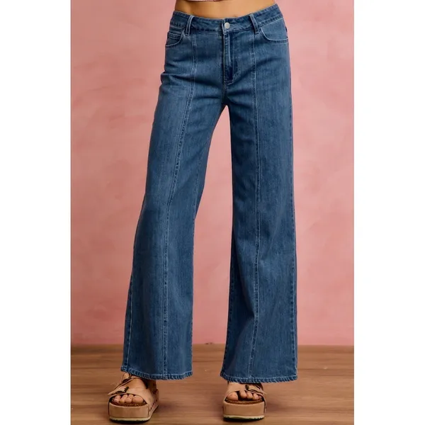 SO ME Seam Detail Mid Rise Stretch Denim‎ Jeans - Large - Image 4