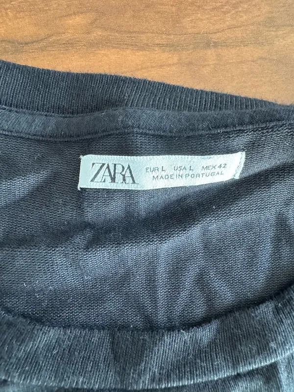 Men’s Zara black knit tee - Image 2