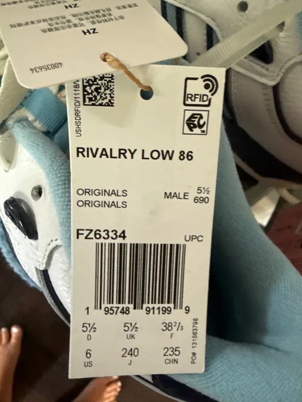 NWT adidas originals rivalry 86 low cloud white/clear blue/shadow navy - Image 13