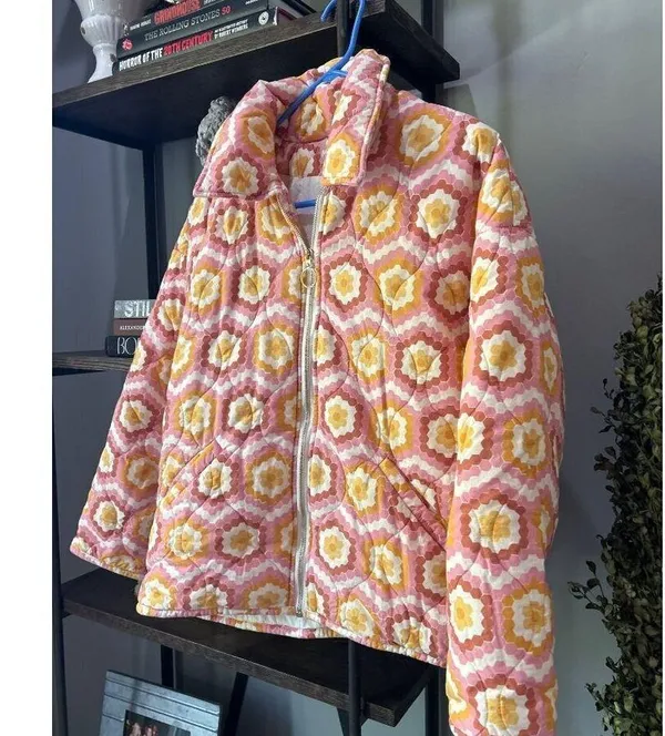 Show Me Your Mumu Powder Puffed Jacket Honeycomb Daisy Womens Size Medium - Image 6
