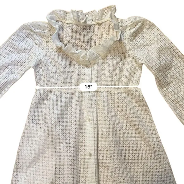 Vtg Juli Jr of Slumbertog Sheer Long Blanket Robe 1 Pocket Button Front Size 7 - Image 13