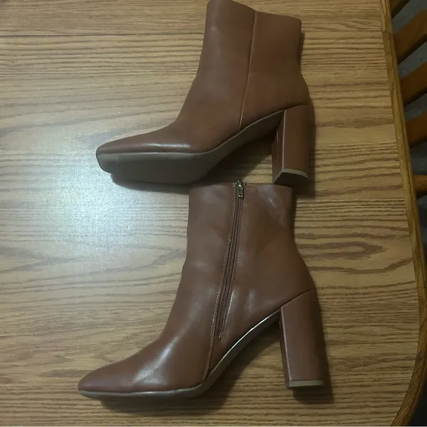 Madden Girl Womens Knox Faux Leather Square Toe Ankle Boots Brown Size 9.5 M - Image 2