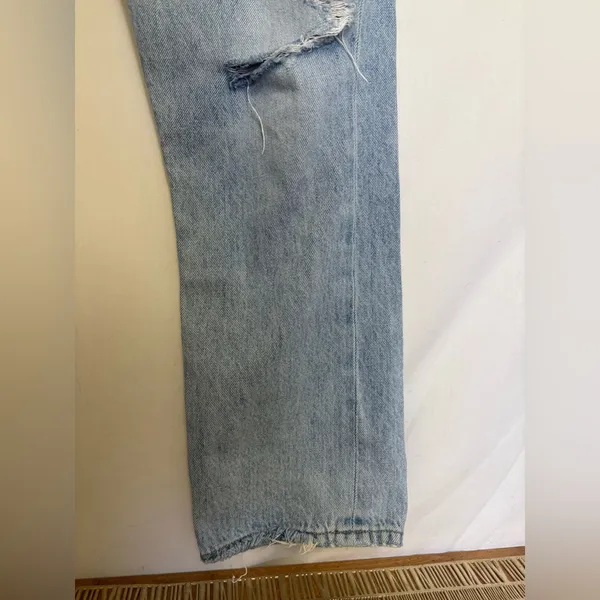 Agolde Riley High Rise Button Fly Straight Crop Size 28‎ - Image 5
