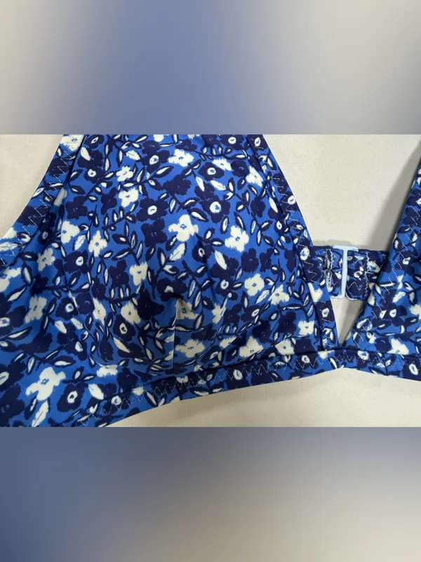 aerie Blue Floral Print Bikini Top - Image 2