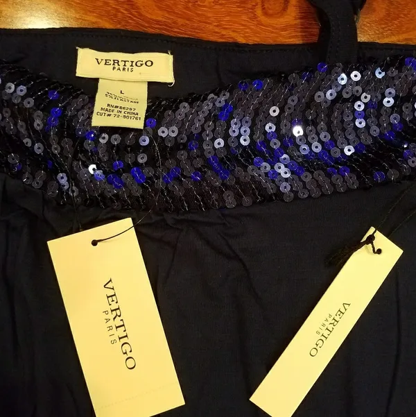 Vertigo Paris Mini Skirt Sequin Dress Size Large - Image 6