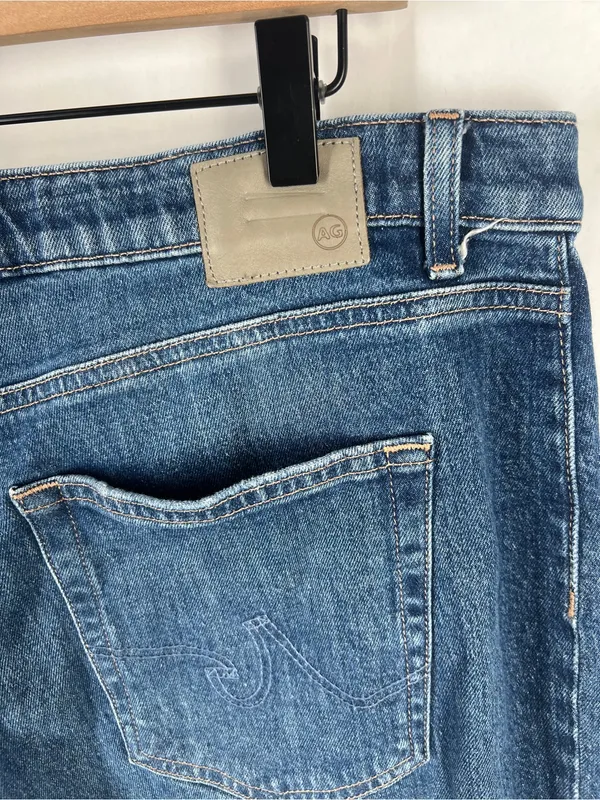 AG Saige Wide Leg Crop Watermist Paneled Jeans Size 33 - Image 7