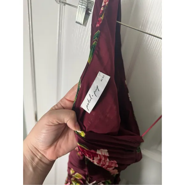 Petal & Pup Kleo One Shoulder Maxi Dress in Burgundy Floral S - Image 5