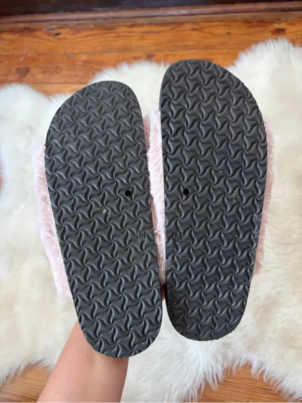 Magellan Outdoors Rose Pink Fuzzy Slip On Sandals - Image 4