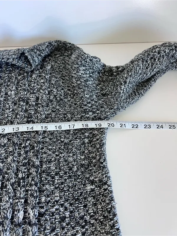 GAP Women's‎ Mockneck Cable-Knit Cotton Sweater Dress Charcoal Cozy Casual - Image 6