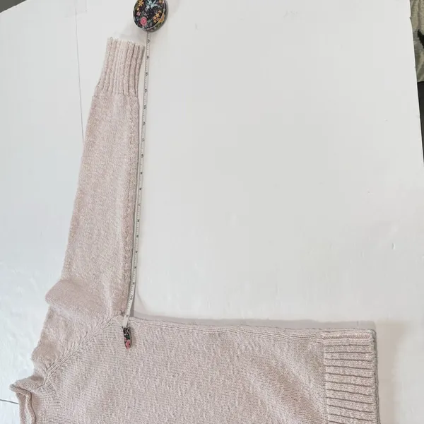 LL Bean pale‎ Pink Cotton Ragg Funnelneck Pullover Sweater Size XS - Image 10