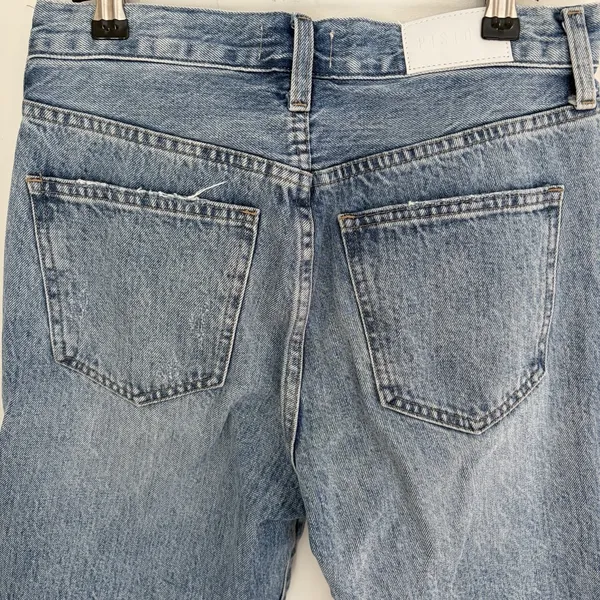 Pistola Denim Blue Jeans Sz 27 Distress Raw Hem Capsule VSCO Girl Straight - Image 7