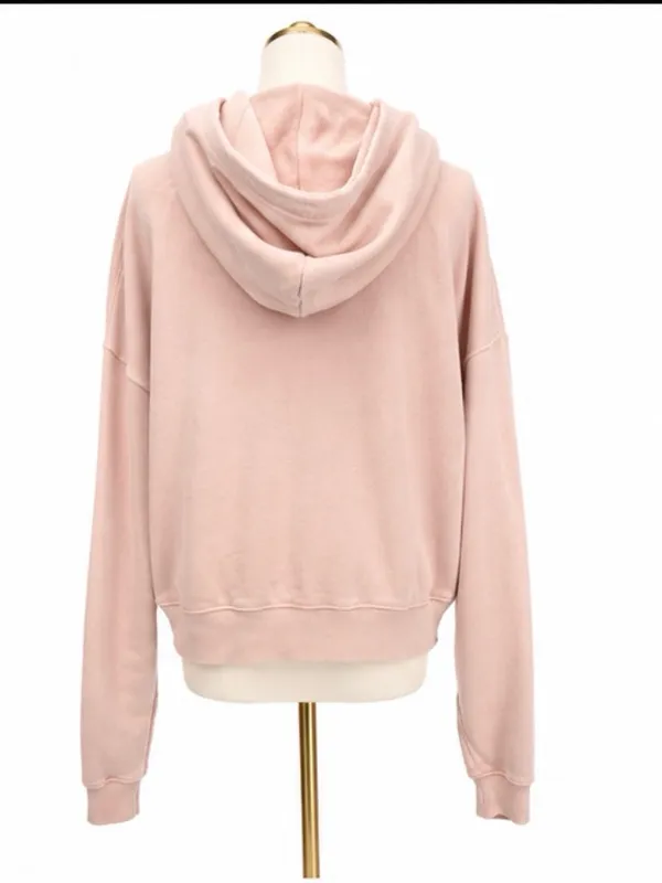 Aerie Blush Pink Cropped Pullover Hoodie — Size Medium - Image 3