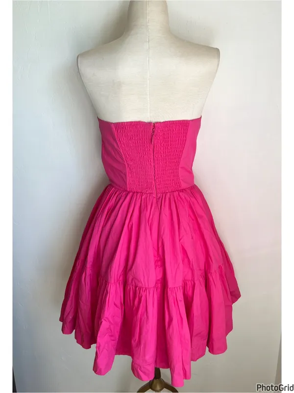 Alemais Celeste Cotton Mini Dress Pink US 2 - Image 4