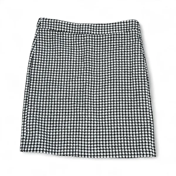Georgiou Studio Houndstooth Tweed Knee-Length Skirt Black and Cream Size Large - Image 2