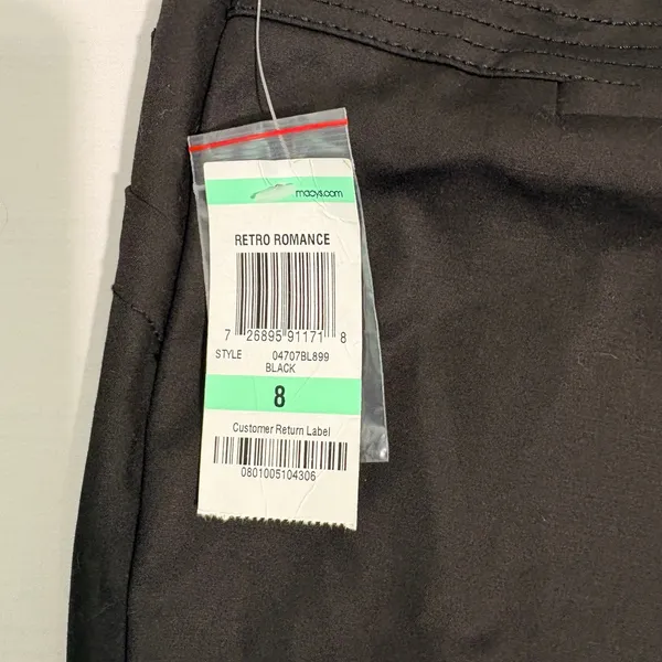 Retro Romance Womens Black Capri‎ Pants Cropped Trousers Size 8 04707BL899 - Image 4