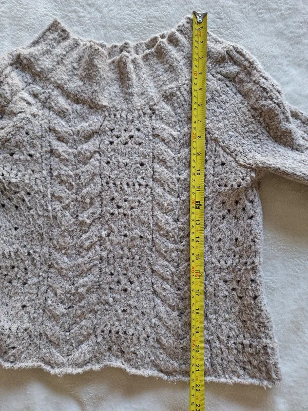 Free People Avalon Boucle Knit Mock Neck Cropped Sweater M - Image 6