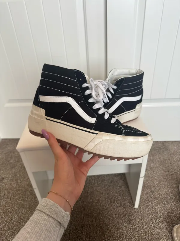 Vans High-Top Sneakers Black White - Image 2