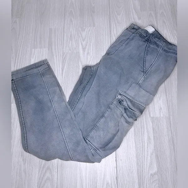 FREE PEOPLE Women’s Grey Cargo Pants - Image 3