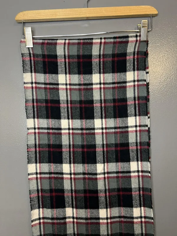 Softer Than Cashmere Scarf Womens Black Gray White Red Plaid Fringe Winter Korea - Image 2