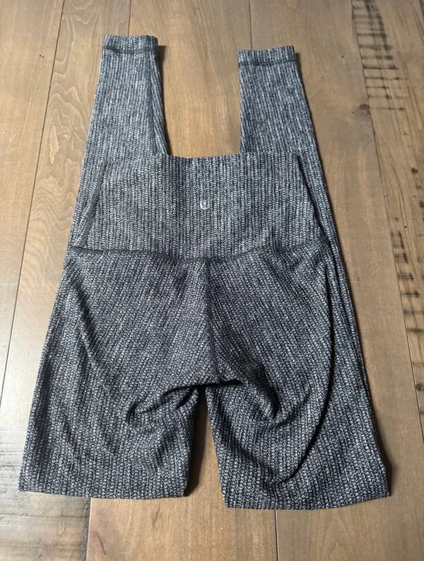Lululemon Estimated size 0 or 2 Wunder Under Leggings Roll Down Coco Pique Black - Image 2