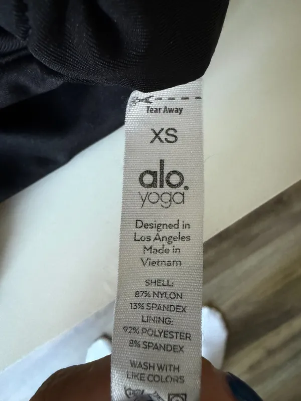 Alo Black Asymmetrical Yoga Sports Bra One-Shoulder - Image 3