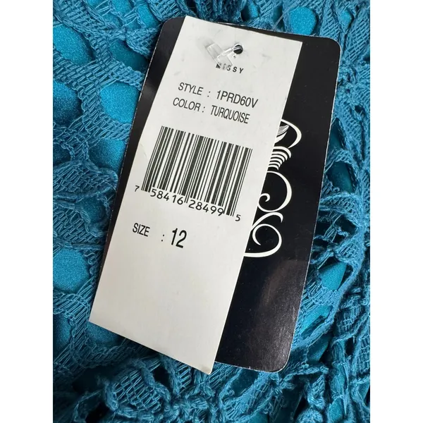 JAX Turquoise Floral Lace Overlay Shift Dress NWT Size 12 Y2K‎ - Image 5