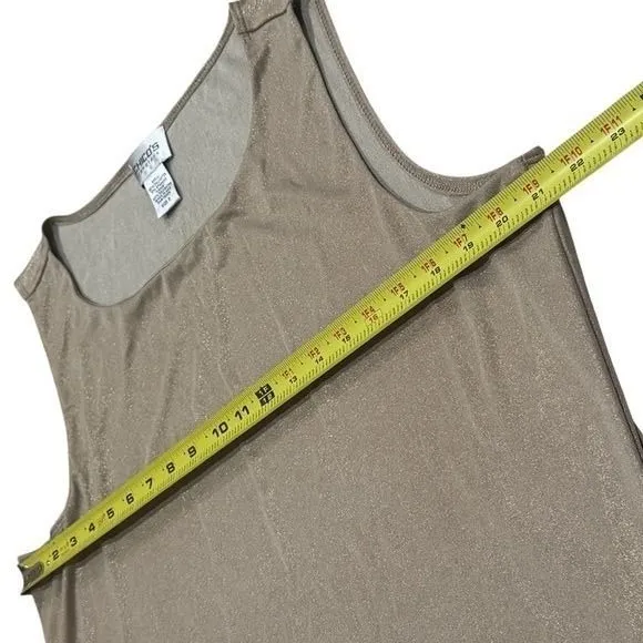 Chico's Travelers Gold Sparkle‎ Camisole Tank Summer Capsule Luxury Travel 3 XL - Image 7
