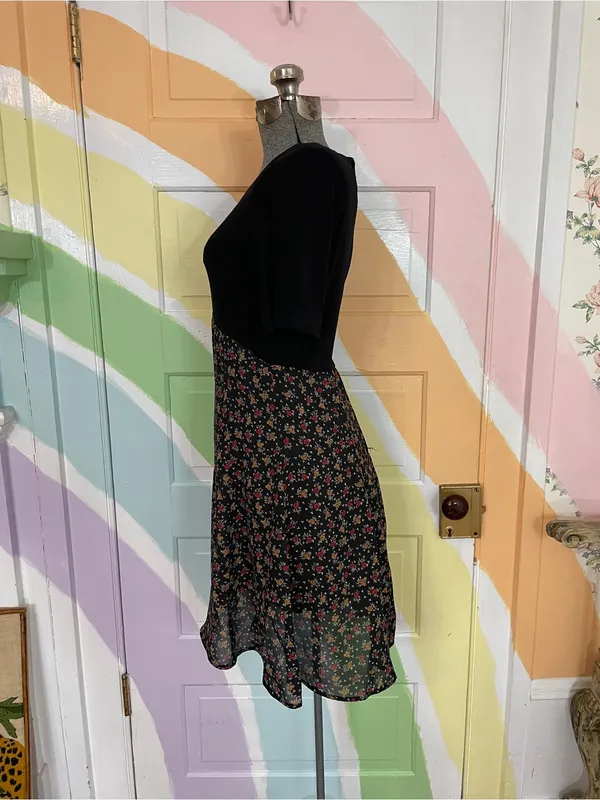 Vintage Y2K 90s RIPE Clothing Ditsy Floral Babydoll Mini Dress USA Sz M 💚🎀 - Image 6