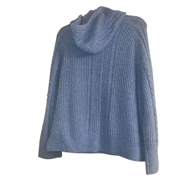 ✨Abercrombie & Fitch Boucle Cable-Knit Light Blue Sz Medium Hoodie✨ - Image 3