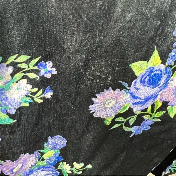 Revolve WeWoreWhat Cottagecore Black Blue Floral Satin Lace Midi Slip‎ Dress - Image 4
