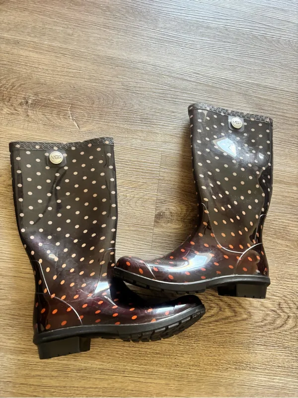 Ugg Shaye Boot Rain Rubber Tall Boots Polka Dot Pull Women boots - Image 2