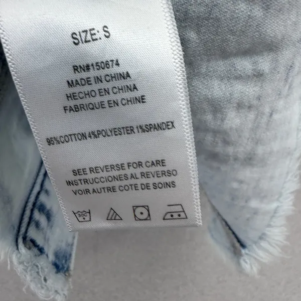 WASH LAB Dress Womens Size Small Blue Denim Sleeveless Button Front Maxi Raw Hem - Image 7