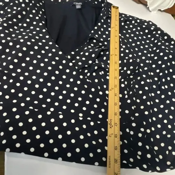 Chaps size XL wrap dress polka dot dress ruffles - Image 9