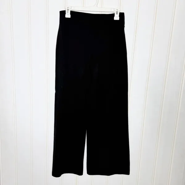 Moth by Anthropologie Black Wide Leg Knit Pants Tie Waist Size S - Image 6