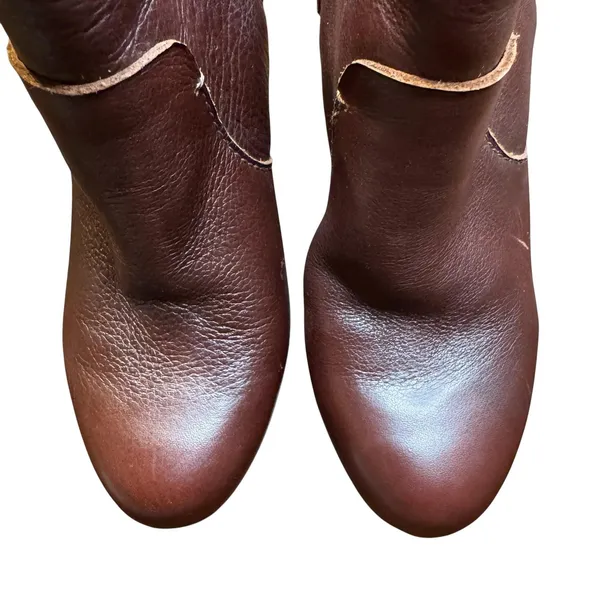 Dolce Vita Booties Womens Size 7.5 Brown Leather Ankle Zip High Heel Lined Boots - Image 2