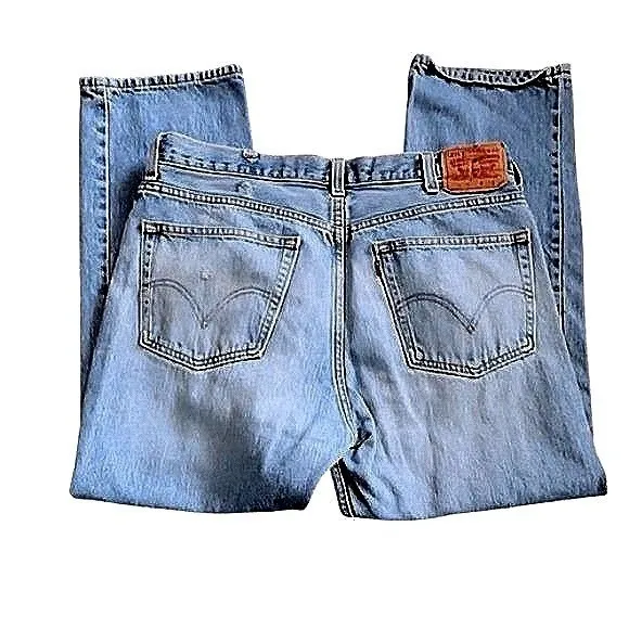 Levi's 505 Vintage Regular Fit Light Wash Denim‎ Jeans Women's W38 L30 - Image 3