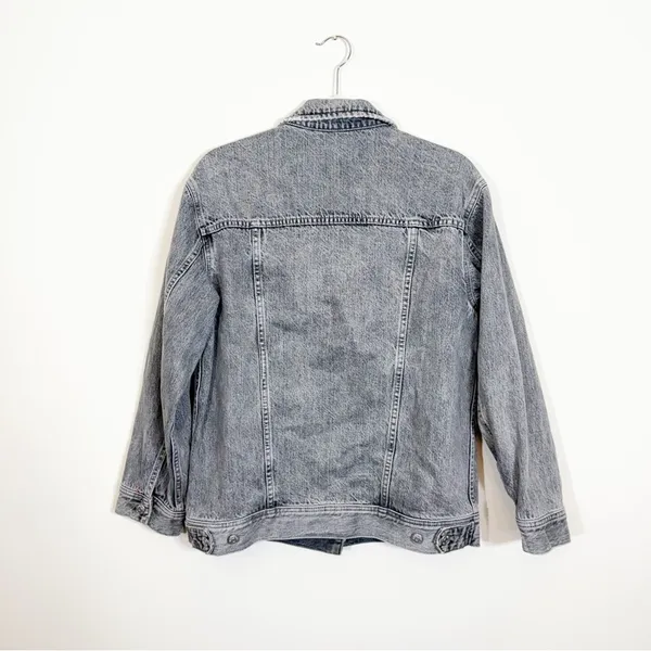 Madewell Denim Patch Pocket Trucker Jacket in Noll Wash Gray Small - Image 5