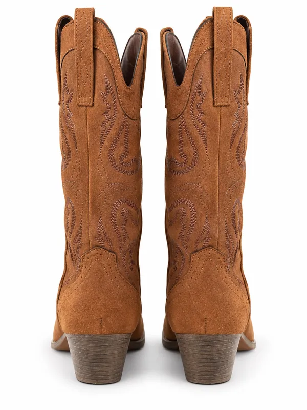 Sugar Tammy Western Cowboy Boots Women’s 7 Brown Embroidered Pointed Toe - Image 5