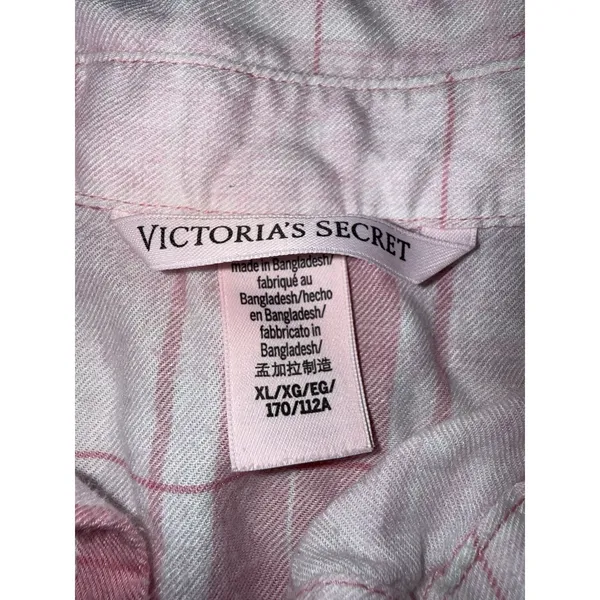 Victoria's Secret Pink Sz‎ XL Plaid Short Sleeve Pajama Set Cotton Pajamas - Image 8