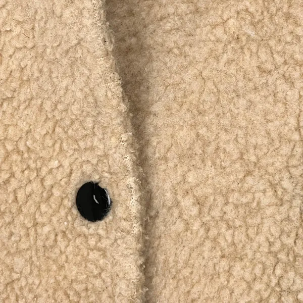 Movint Colorblock Raglan Sleeve Fleece Bomber Jacket L Black Tan Teddy - Image 5