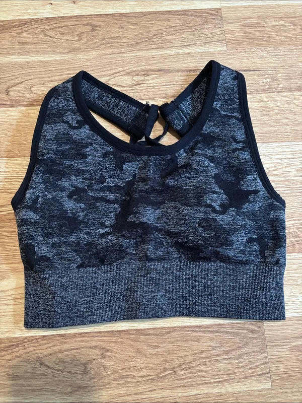 ACTA Seamless Charcoal Camo High-Waist Leggings and Crop Top Set - Image 2