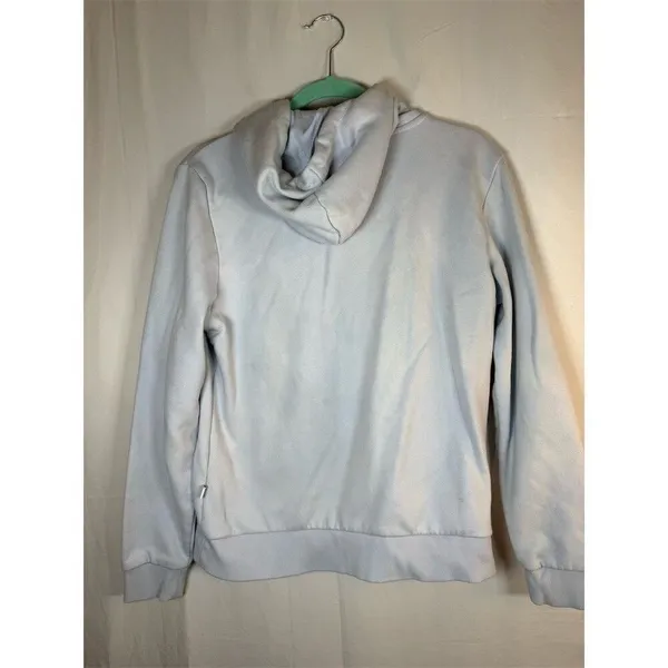 PUMA Essentials Logo Pullover Hoodie Women’s M Light Blue Fleece Lined - Image 7