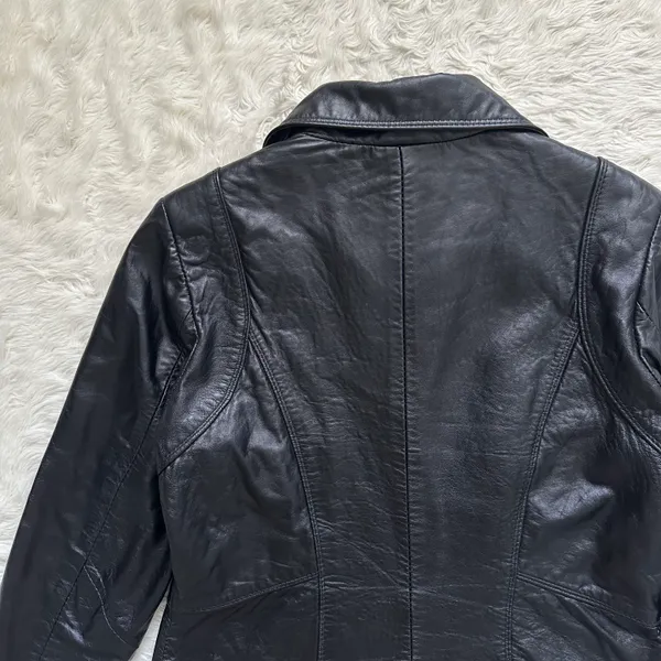 Avanti Jacket Genuine Leather Full Zip Up Collared Vintage Black S - Image 6