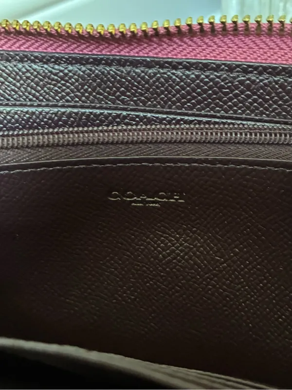 Coach Metallic Crossgrain Leather Zip-Around Long Wallet F21068 - Image 12
